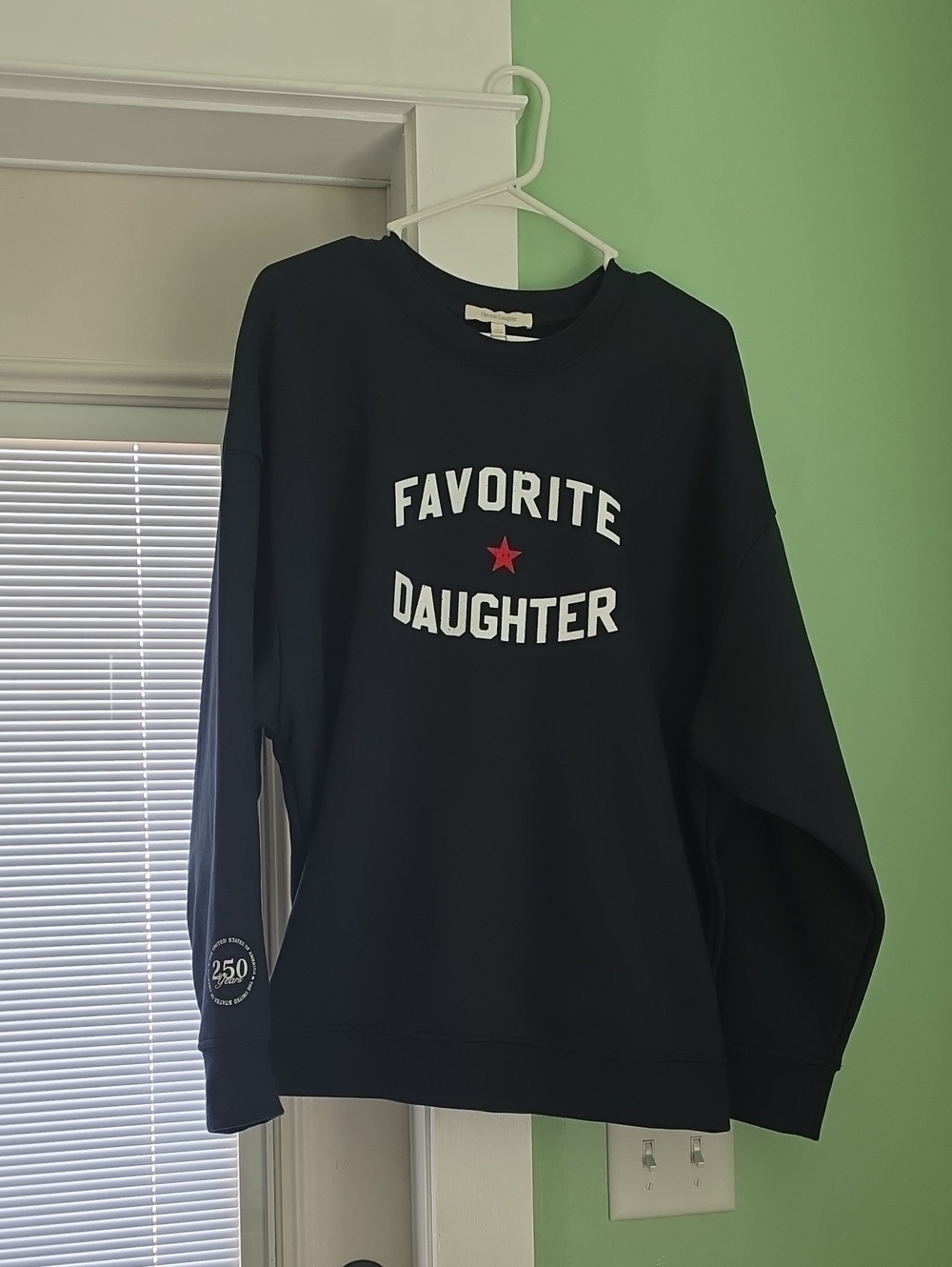 Favorite Daughter 250 Years Usa Star Collegiate Sweatshirt L NWT